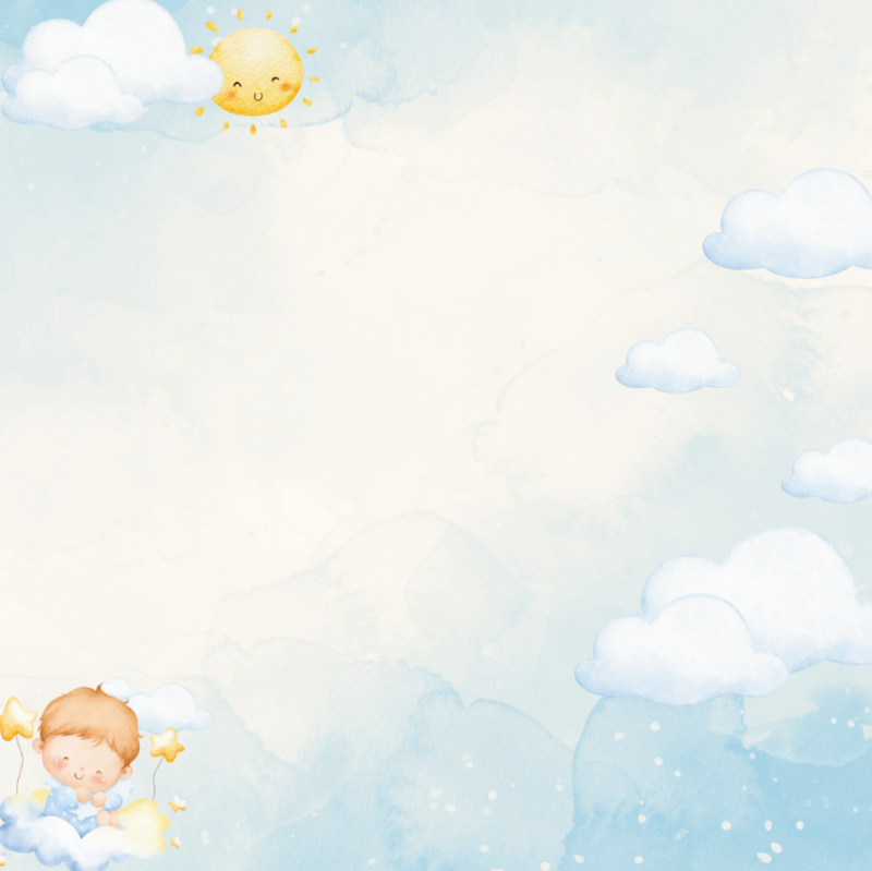 Blue sky baby shower 8x8 backdrop for photo booth rentals.